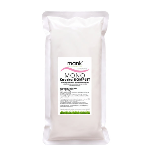 MONO KACZKA KOMPLET 500 g – monobiałkowa karma BARF z kaczki